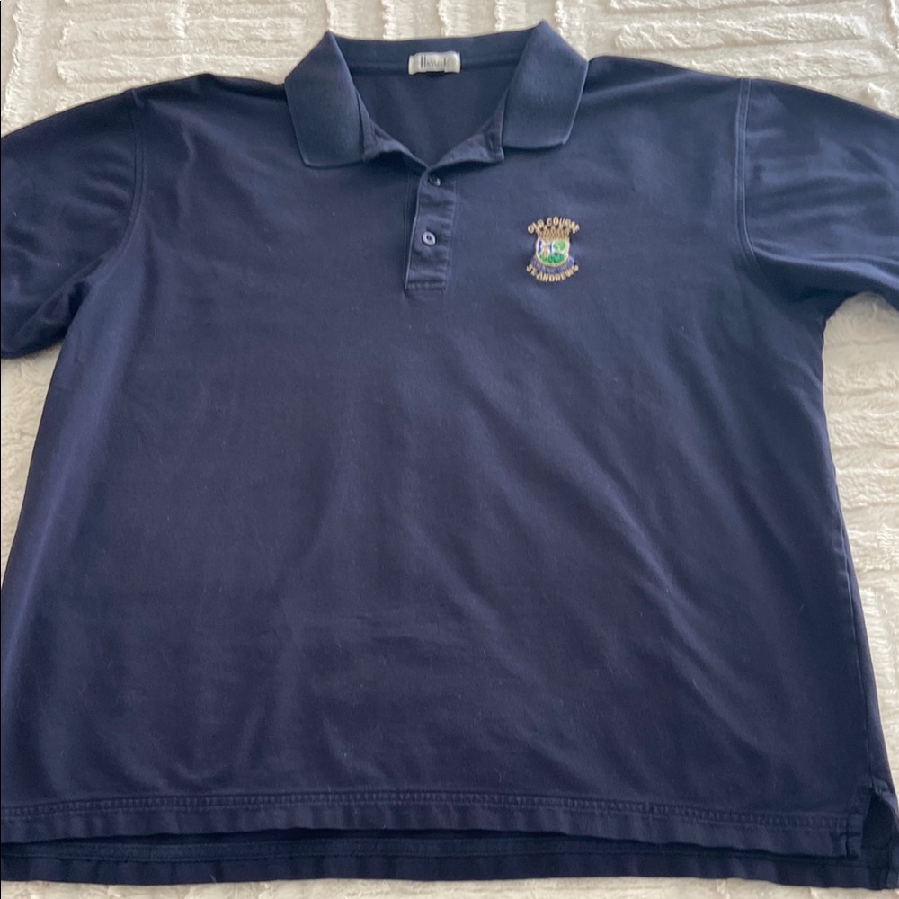 Old Course St Andrew’s Mens Navy Golf Shirt Size XL Like New